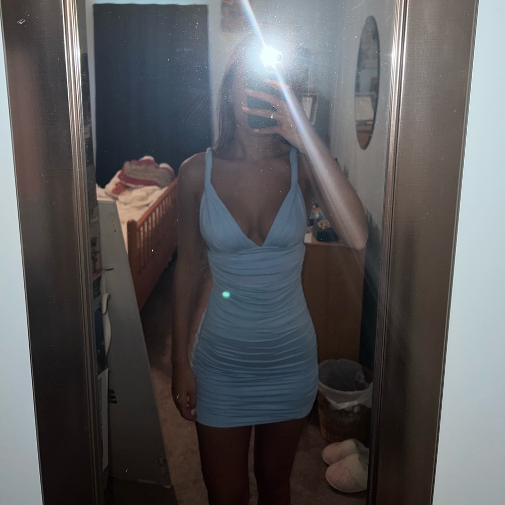 That’s so fetch light blue bodycon dress